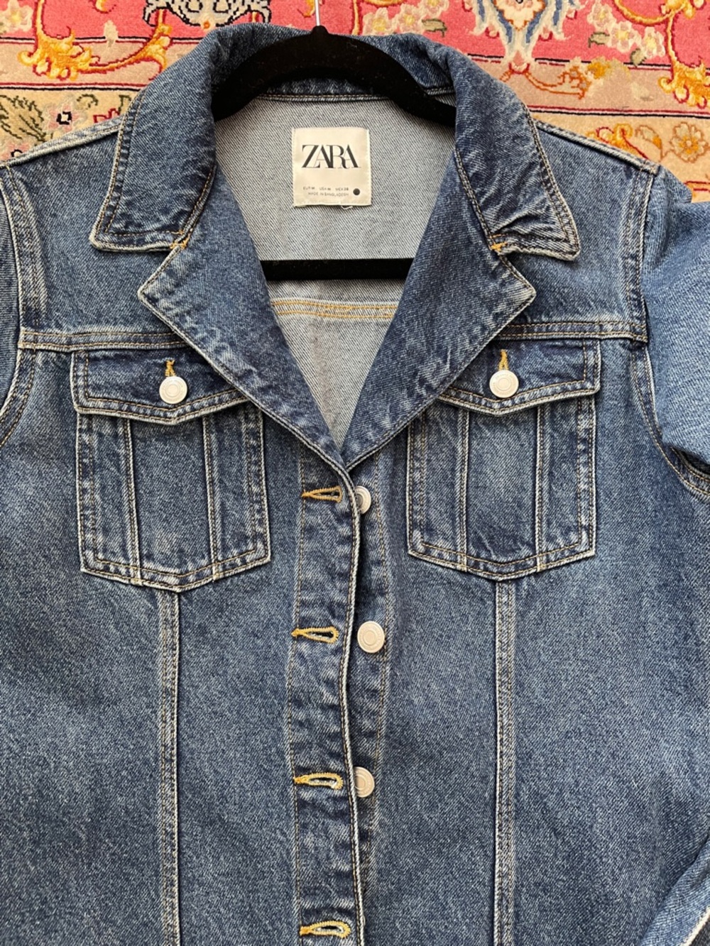 Women Zara Long Sleeve Dark Blue Denim Longline Jacket Dress with Belt Size M